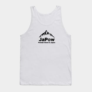 JAPOW Powder Snow in Japan - Black  | Snowboard T-shirt Tank Top